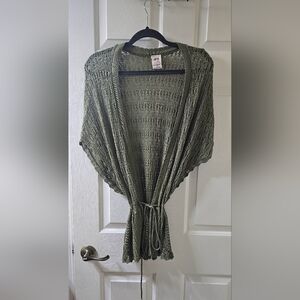 Faded Glory Crocheted Cardigan Army Green. XL (15/18)